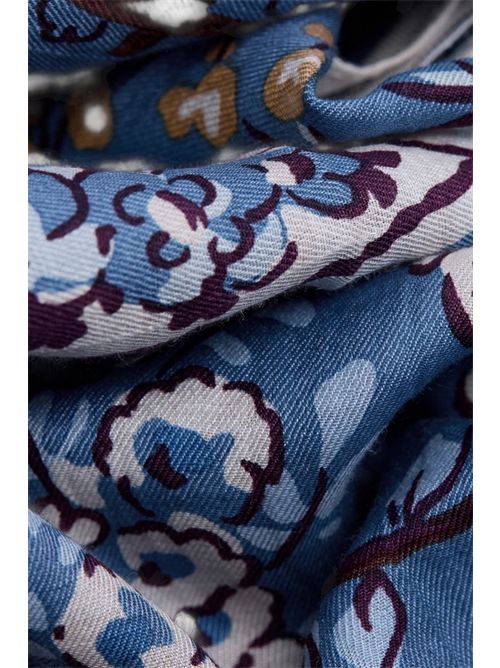 sciarpa donna 130x130 fantasia pagode blu Inoui Editions | SQUARE130-PAGODEBLEU